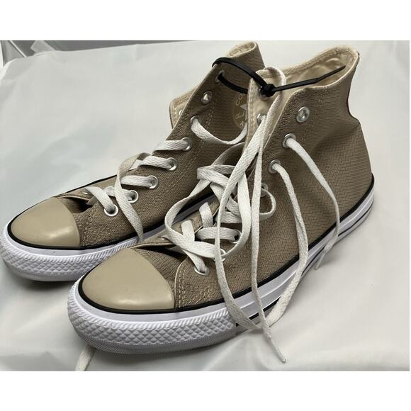 Converse UNISEX Chuck Taylor All Star High Top Shoes 160500F VINTAGE KHAKI BK/WT - Picture 1 of 8